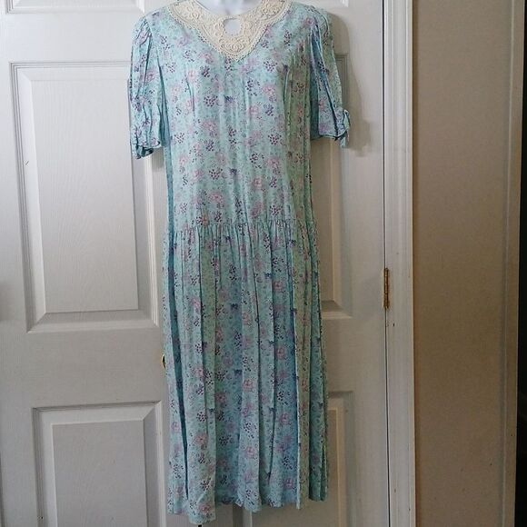 Jane Schaffhausen  Belle France  Petite vintage floral lace dress  Sz 10… - Picture 1 of 10
